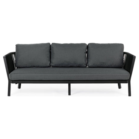 Outdoor Sofa 3 Plätze mit Kissen Makatea Schwarz XK04 - ZEN ZONE