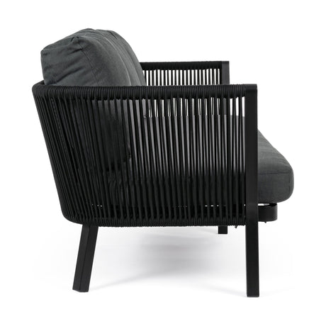 Outdoor Sofa 3 Plätze mit Kissen Makatea Schwarz XK04 - ZEN ZONE