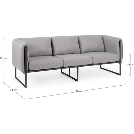 Outdoor Sofa 3 Plätze mit Kissen Pixel Graphite - ZEN ZONE