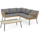 Outdoor Lounge-Set eckig mit Kissen Burrel Natur - ZEN ZONE