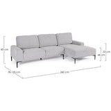 Sofabett 3-Sitzer Washington M-Halbin Hellgrau - ZEN ZONE