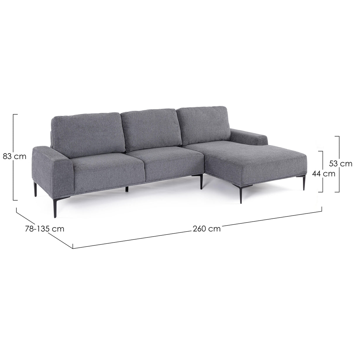 Sofabett 3-Sitzer Washington M-Halbin Dunkelgrau - ZEN ZONE