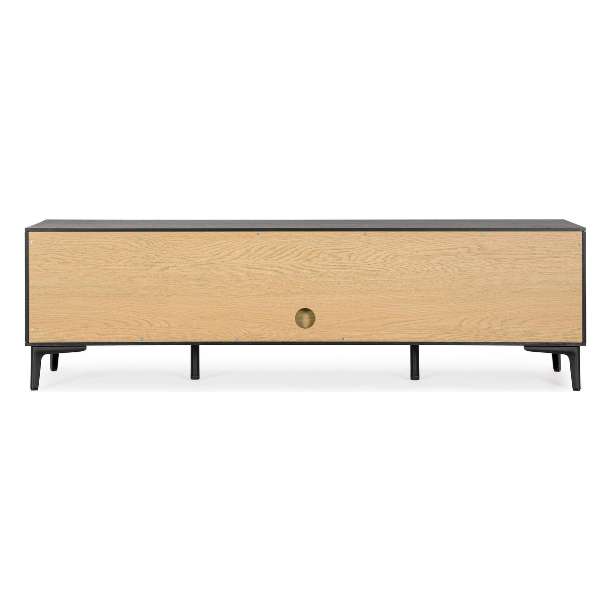 TV Sideboard mit 2 Türen und 1 Schublade Allycia Schwarz-Natur - ZEN ZONE