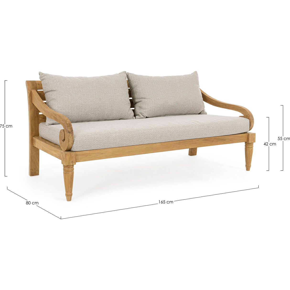 Outdoor Sofa 2-3 Plätze mit Kissen Karuba Natural - FSC - ZEN ZONE