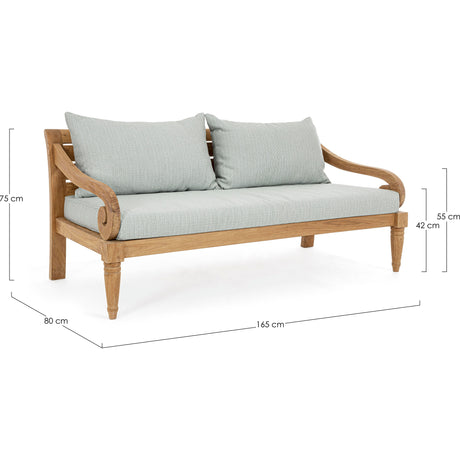 Outdoor Sofa 2-3 Plätze mit Kissen Karuba Aqua - FSC - ZEN ZONE