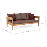 Outdoor Sofa 3 Plätze mit Kissen Kobo Wine - FSC - ZEN ZONE