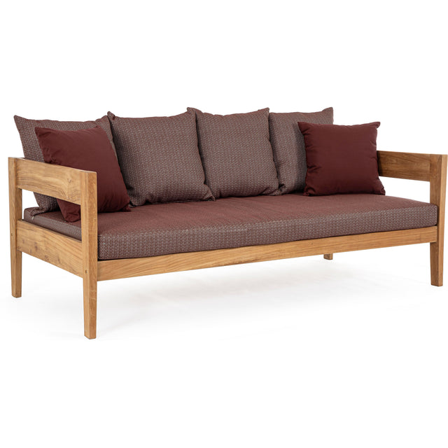 Outdoor Sofa 3 Plätze mit Kissen Kobo Wine - FSC - ZEN ZONE