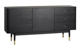 FENWOOD Sideboard Schwarz 160x42x79cm - ZEN ZONE Furniture