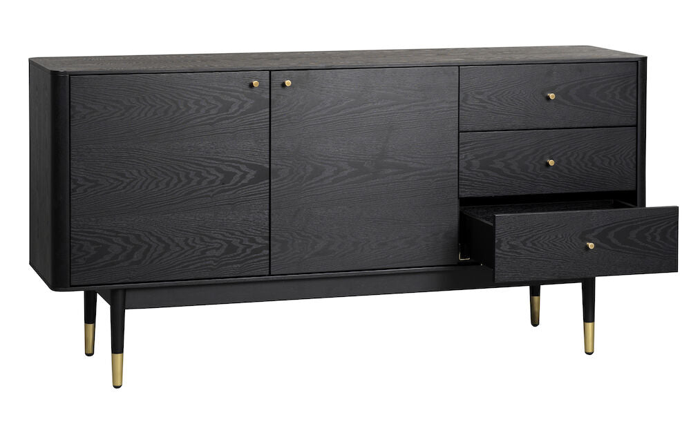 FENWOOD Sideboard Schwarz 160x42x79cm - ZEN ZONE Furniture