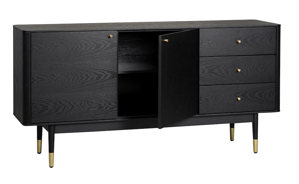 FENWOOD Sideboard Schwarz 160x42x79cm - ZEN ZONE Furniture