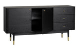 FENWOOD Sideboard Schwarz 160x42x79cm - ZEN ZONE Furniture