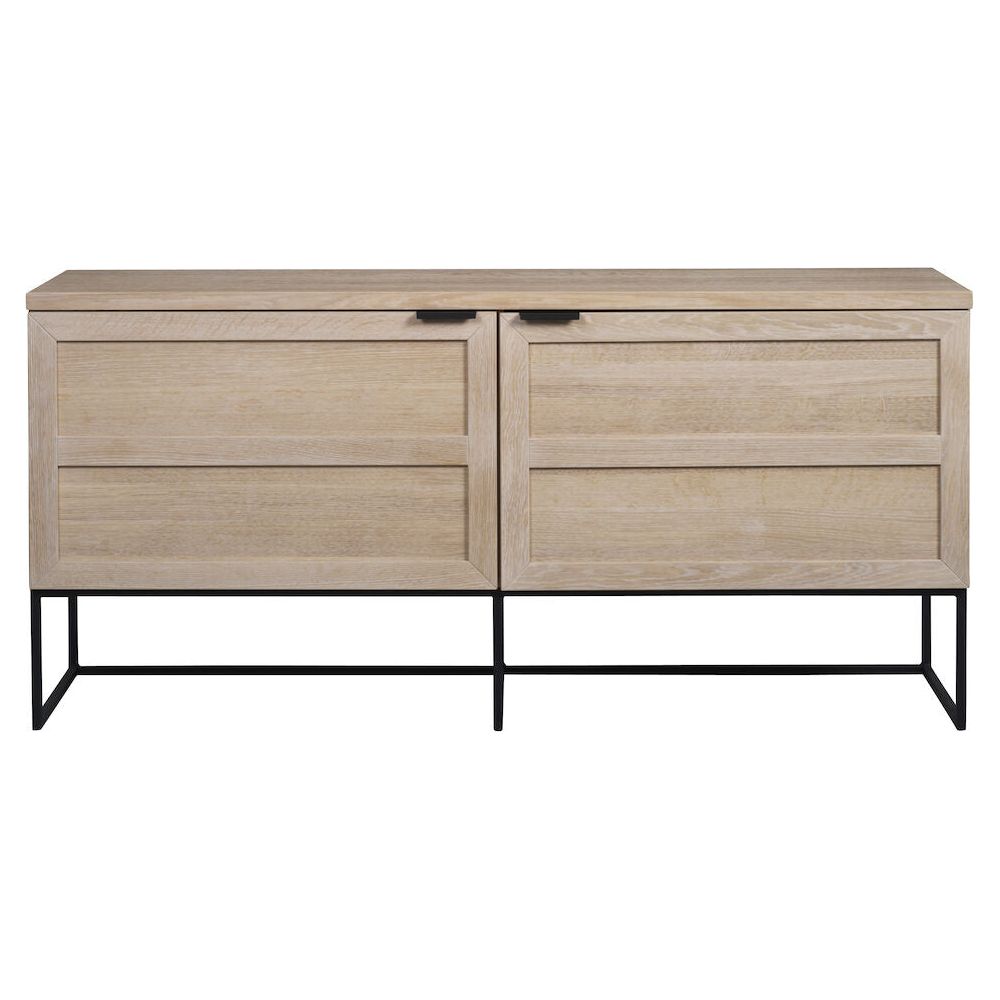 EVERETT Sideboard Weiß pigmentiert/Schwarz 160x41x75cm - ZEN ZONE Furniture