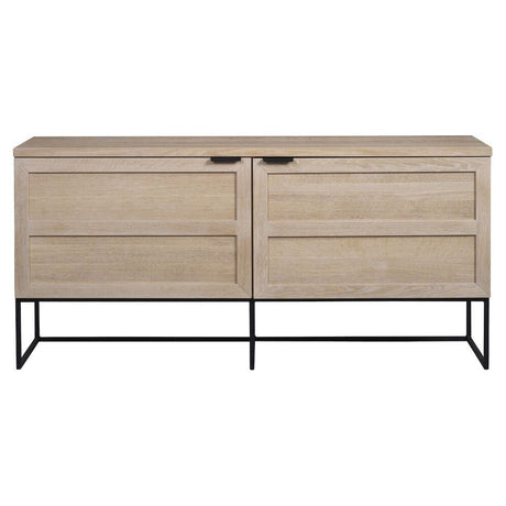 EVERETT Sideboard Weiß pigmentiert/Schwarz 160x41x75cm - ZEN ZONE Furniture