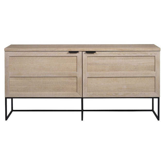 EVERETT Sideboard Weiß pigmentiert/Schwarz 160x41x75cm - ZEN ZONE Furniture