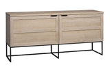 EVERETT Sideboard Weiß pigmentiert/Schwarz 160x41x75cm - ZEN ZONE Furniture