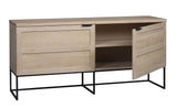 EVERETT Sideboard Weiß pigmentiert/Schwarz 160x41x75cm - ZEN ZONE Furniture