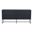 EVERETT Sideboard Schwarz 160x41x75cm - ZEN ZONE Furniture