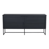 EVERETT Sideboard Schwarz 160x41x75cm - ZEN ZONE Furniture