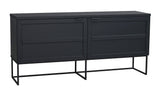 EVERETT Sideboard Schwarz 160x41x75cm - ZEN ZONE Furniture