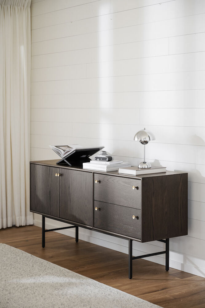 CLEARBROOK Sideboard Braun/Schwarz 160x42x75cm - ZEN ZONE Furniture