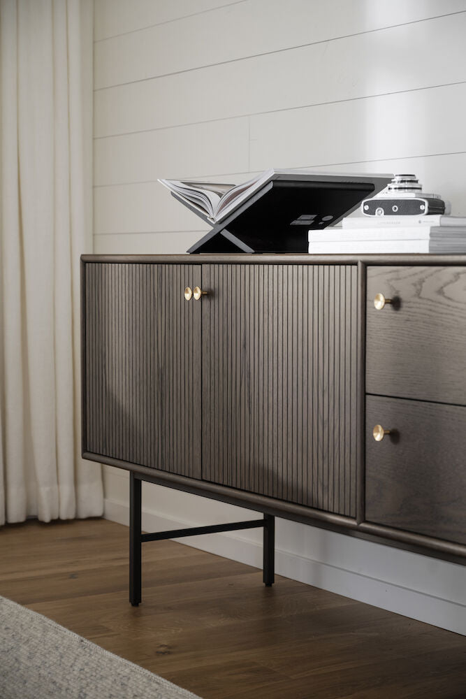 CLEARBROOK Sideboard Braun/Schwarz 160x42x75cm - ZEN ZONE Furniture