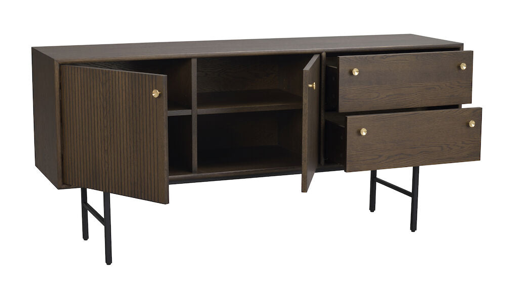 CLEARBROOK Sideboard Braun/Schwarz 160x42x75cm - ZEN ZONE Furniture