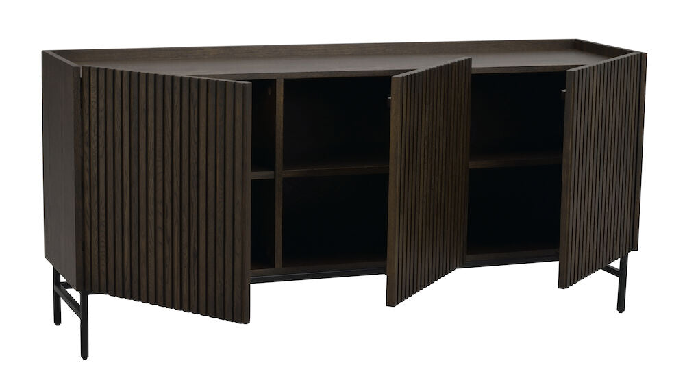 HALIFAX Sideboard Braun/Schwarz 160x40x75cm - ZEN ZONE Furniture