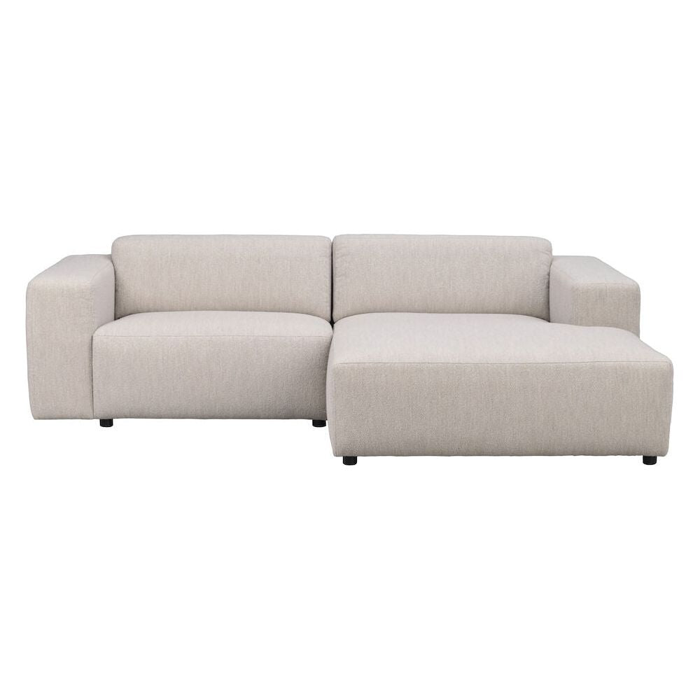 WILLARD Modulares Sofa Chaise Longue Rechts Hellbeige 234x161x70cm - ZEN ZONE