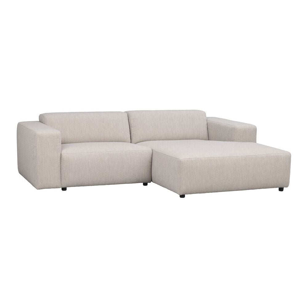 WILLARD Modulares Sofa Chaise Longue Rechts Hellbeige 234x161x70cm - ZEN ZONE