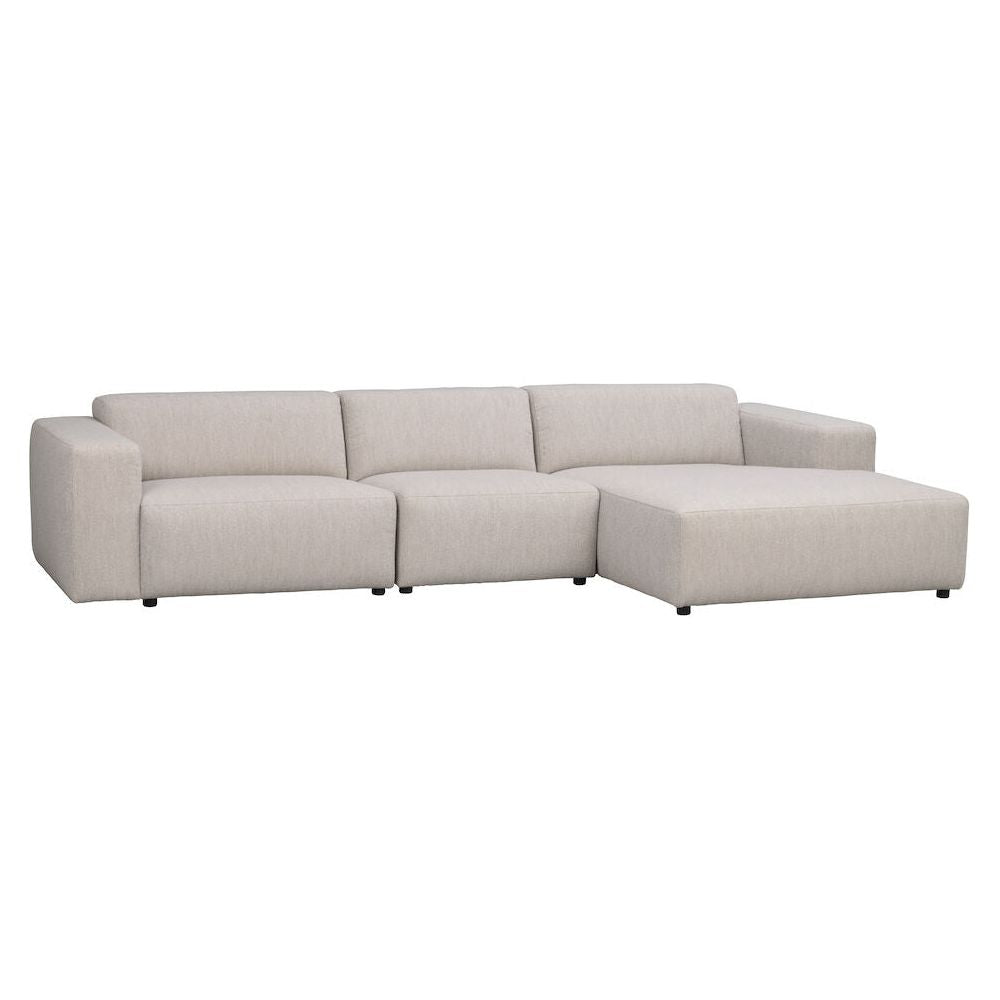 WILLARD Modulares Sofa Chaise Longue Rechts Hellbeige 312x161x70cm - ZEN ZONE