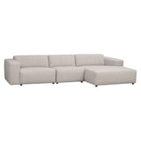 WILLARD Modulares Sofa Chaise Longue Rechts Hellbeige 312x161x70cm - ZEN ZONE