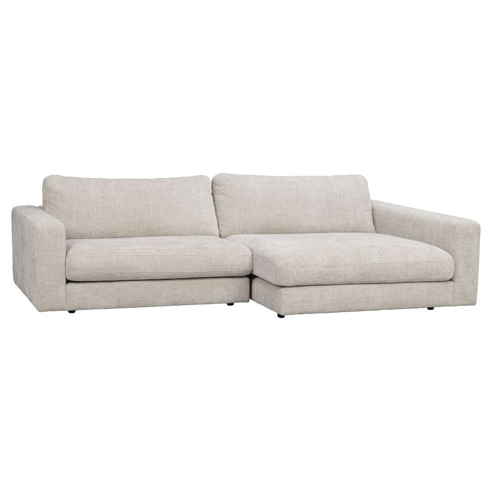 DUNCAN Modulares Sofa Chaise Longue Rechts Hellgrau 258x150x78cm - ZEN ZONE