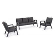 Outdoor Lounge-Set Truman 3er Set mit Kissen Anthrazit JX55 - ZEN ZONE