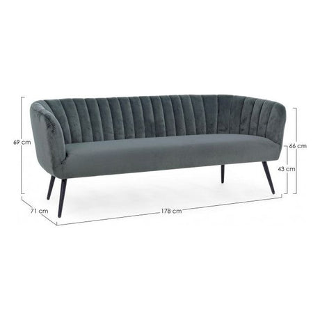 Sofa 3-Sitzer Avril Grau - ZEN ZONE