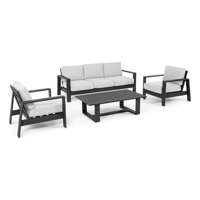 Outdoor Lounge 4er Set Baltic mit Kissen Anthrazit YK13 - ZEN ZONE