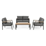 Outdoor Lounge-Set 4 Belmar mit Kissen Natural/Anthrazit YK1 - ZEN ZONE