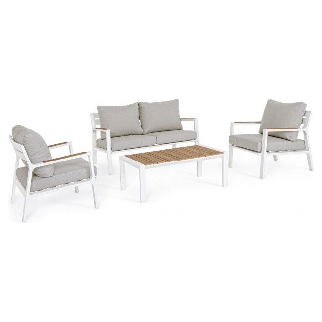 Outdoor Ernst Lounge-Set 4 mit Kissen Weiß SJ60 - ZEN ZONE