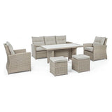 Outdoor Sitzgruppe 6er Set Ariel mit Kissen Natural - ZEN ZONE