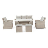 Outdoor Sitzgruppe 6er Set Ariel mit Kissen Natural - ZEN ZONE