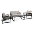 Outdoor Lounge 4er Set mit Kissen Captiva Anthrazit - ZEN ZONE