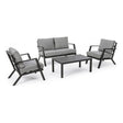 Outdoor Lounge 4er Set Harley mit Kissen Anthrazit YK13 - ZEN ZONE