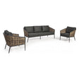 Outdoor Lounge 3er Set Maribela Anthrazit mit Kissen YK13 - ZEN ZONE