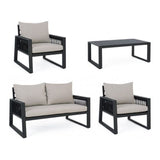 Outdoor Lounge 4er Set mit Kissen Captiva Anthrazit - ZEN ZONE