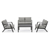 Outdoor Lounge 4er Set Harley mit Kissen Anthrazit YK13 - ZEN ZONE