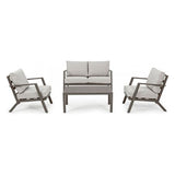 Outdoor Lounge 4er Set Harlem mit Kissen Coffee YK14 - ZEN ZONE