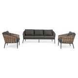 Outdoor Lounge 3er Set Maribela Anthrazit mit Kissen YK13 - ZEN ZONE