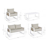 Outdoor Lounge 4er Set mit Kissen Captiva Weiß LH30 - ZEN ZONE