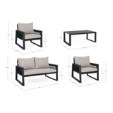 Outdoor Lounge 4er Set mit Kissen Captiva Anthrazit - ZEN ZONE