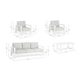 Outdoor Lounge 4er Set Baltic mit Kissen Weiß YK11 - ZEN ZONE