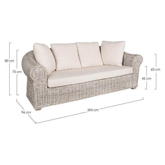 Outdoor 3 Plätze Sofa mit Kissen Coba - ZEN ZONE